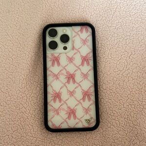 Pink Patterned Ribbon Phone 16 Pro Max Case - WildFlower